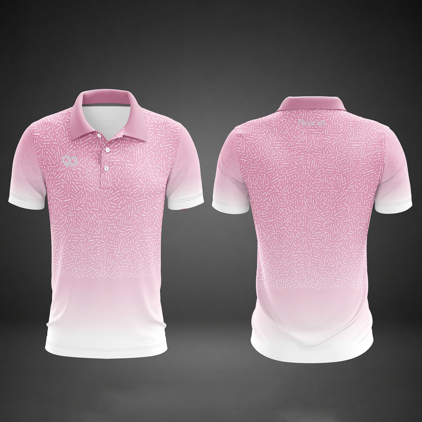 Nineties90 Pink Gradient Golf Polo Shirt