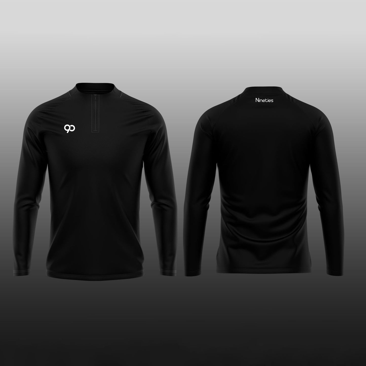 Nineties Golf Essential Quarter Zip Midlayer – Black