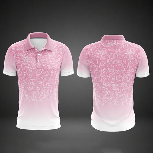Nineties90 Pink Gradient Golf Polo Shirt